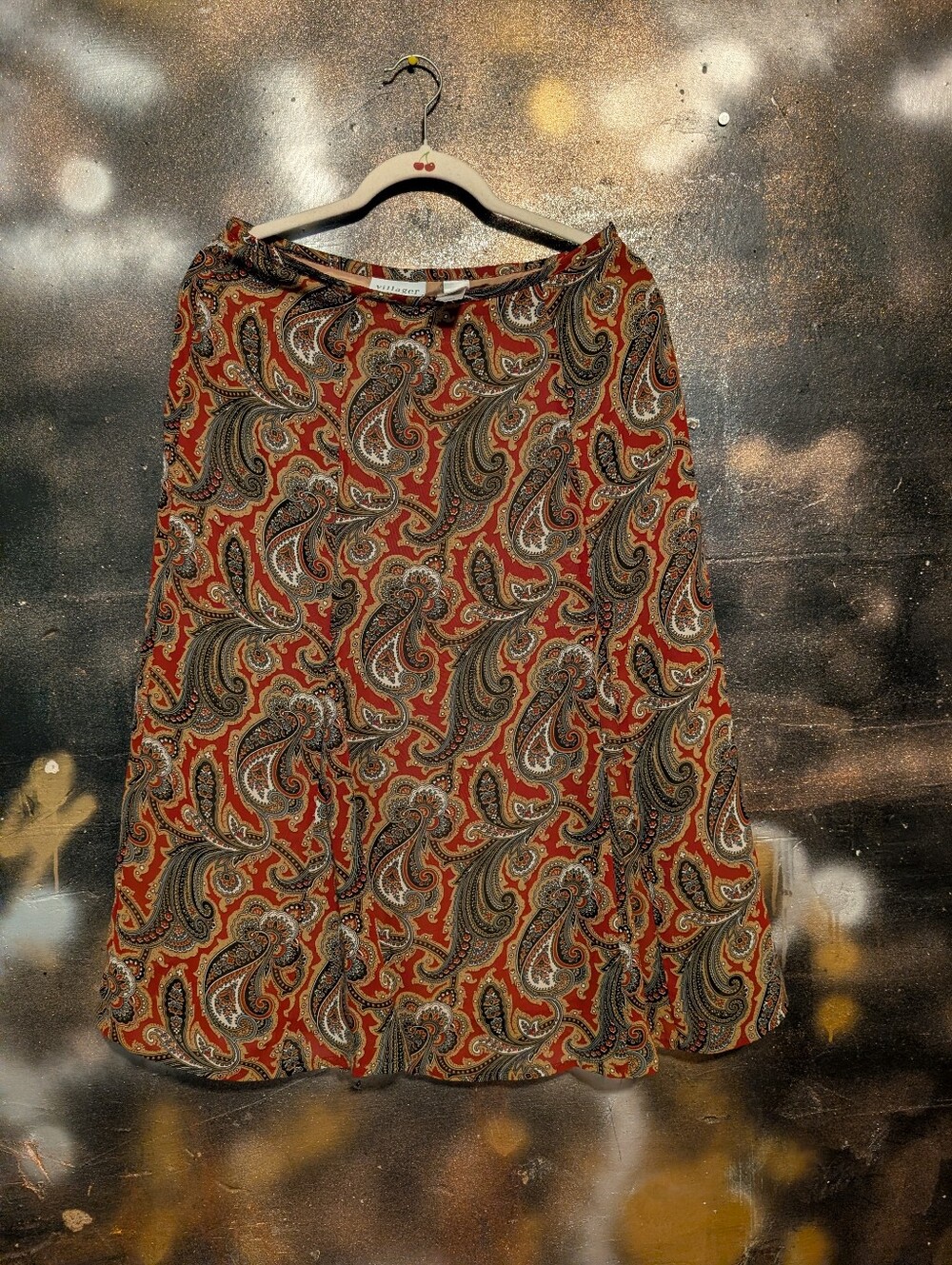 Liz Claiborne Rust Paisley A-Line Skirt